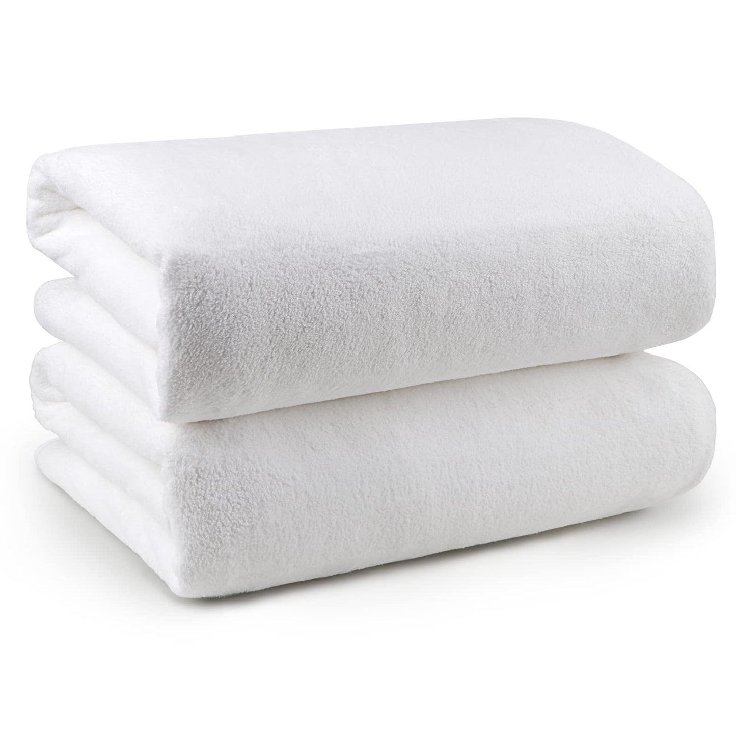 Orighty Bath Towels Pack of 2(27?? x 54??) - Soft Feel White Bath Towel, Highly Absorbent Microfibre Towels for Body, Quick Drying, Microfibre Bath