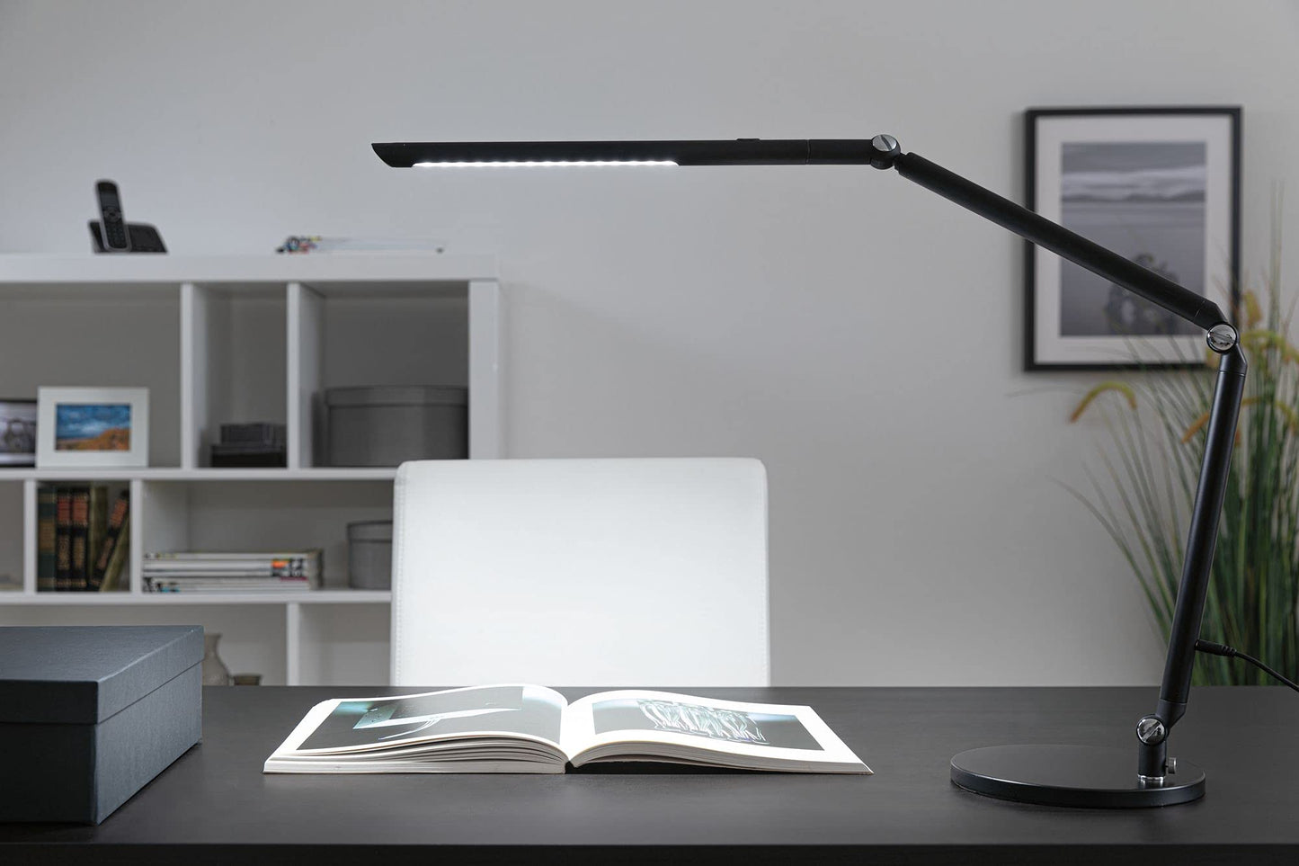 Paulmann 78912 LED Desk Lamp FlexBar White Switch Tunable White Including 1 x 10.6 Watt Dimmable Assistance Lights Black Table Lamp 3000 K