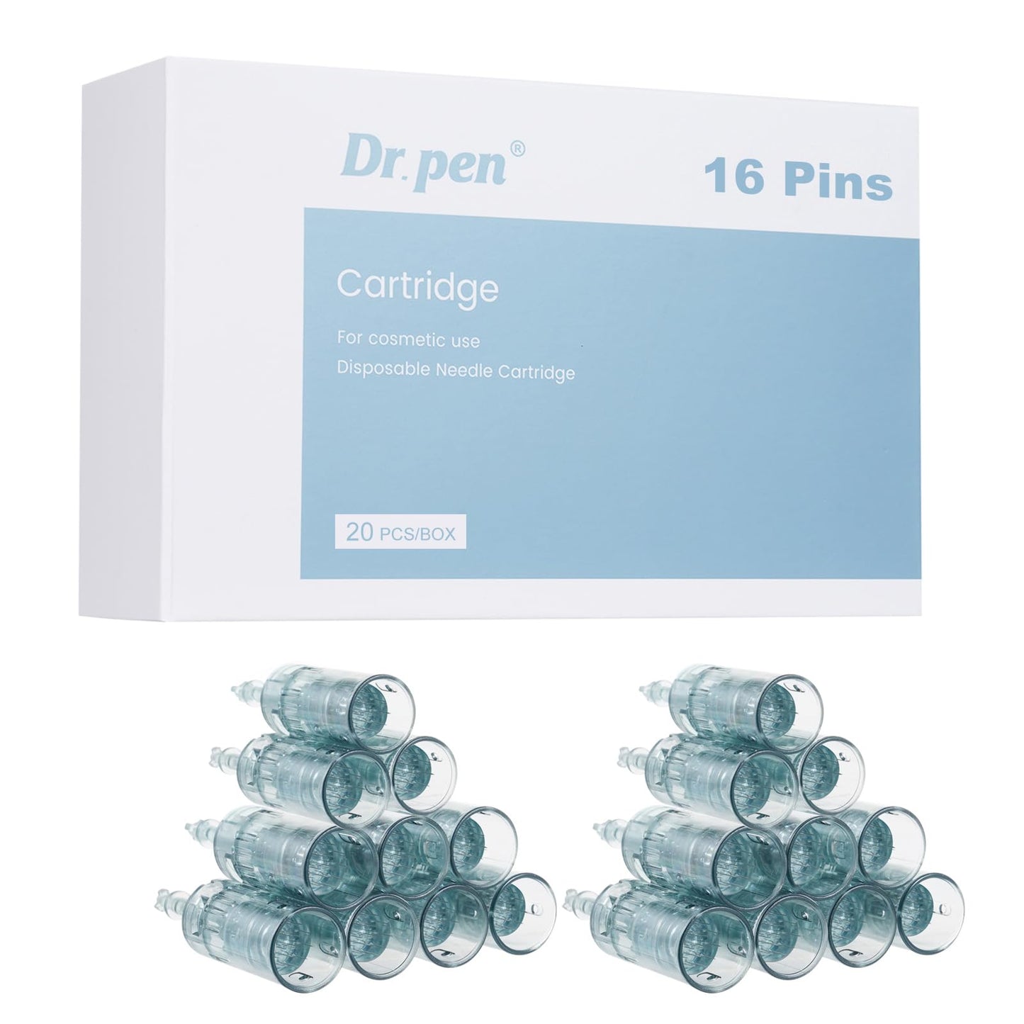 Dr.pen M8 Cartridges 16 Pins, 20Pcs Dr.pen Cartridges for Microneedling Pen M8/M7S Model, Authentic Disposable Microneedling Cartridges (16 Pins,