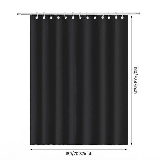AKHTART Shower Curtain 100% Polyester, Extra Long Shower Curtain with 12 Hooks, Washable and Easy to Dry, Anti-Bacterial Mildew Resistant