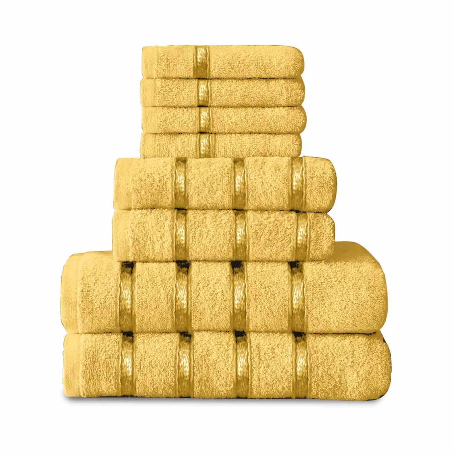 GC GAVENO CAVAILIA 8 Piece Egyptian Cotton Towels - Quick Dry Highly Absorbent Bathroom Towel Bale - (4 Face Towel + 2 Hand Towel + 2 Bath Towel) -