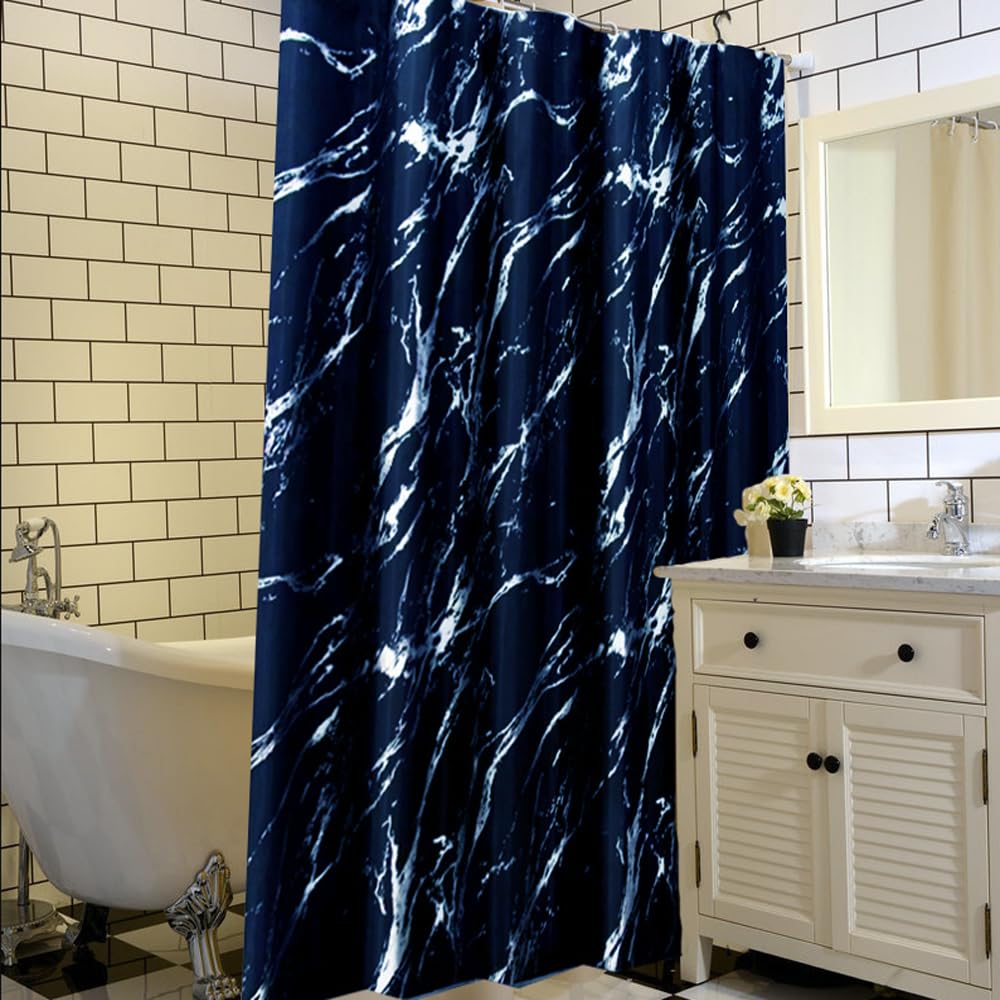 Navy blue Shower Curtain 180x180cm Dark blue Marble pattern shower curtains Water Resistant Quick Dry Polyester Bathtub Tub Shower Curtain for Wet