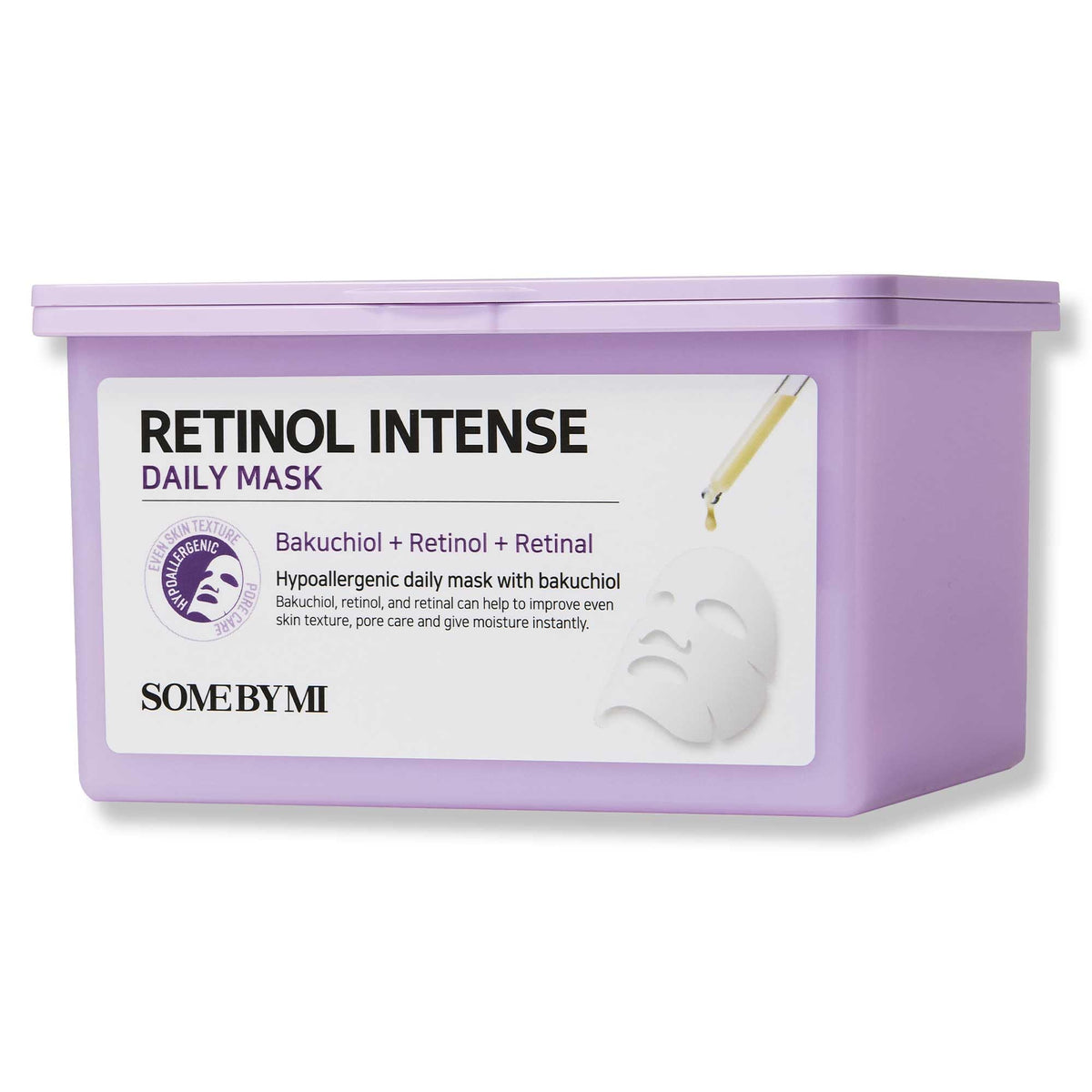 SOME BY MI Retinol Intense Daily Mask - 30 Sheets, 11.8Oz - Daily Mild Retinol Vegan Face Mask Sheet for Moisturizing and Glass Skin - Improvement of