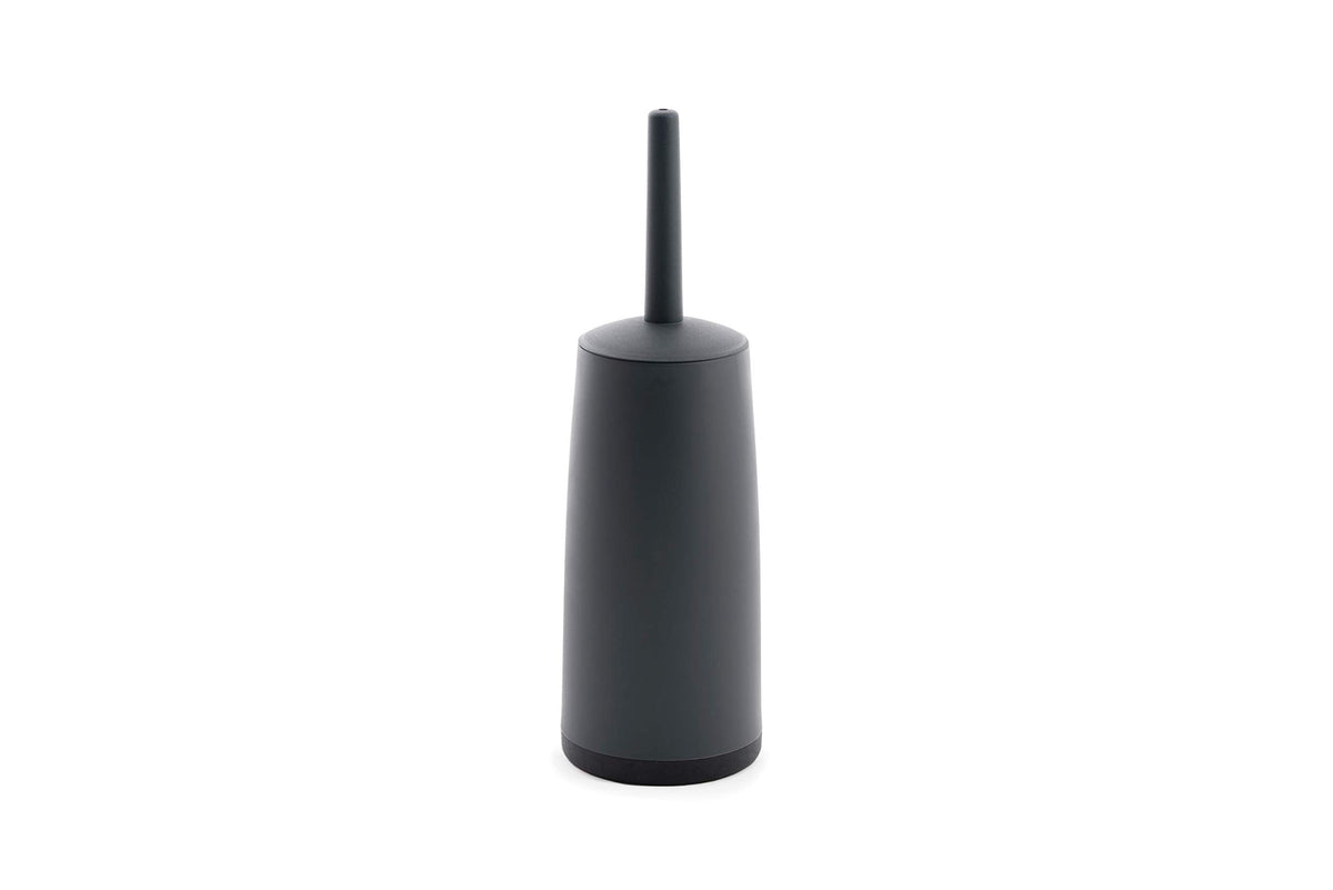 CleanPEAK Toilet Brush with Holder, Replacement Head, Hand Guard and Non-Slip Base for Bathrooms ? Charcoal Grey