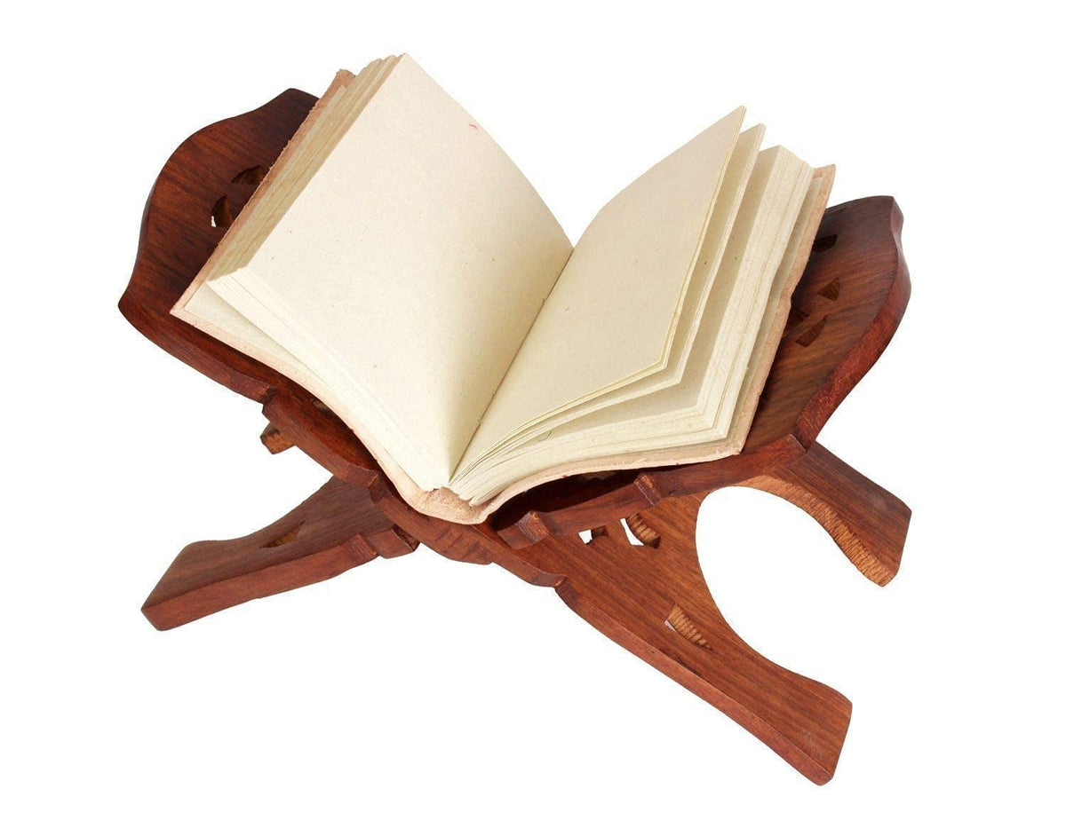 IBLAY Beautifully Hand Carved Quran Holy Geeta Bible Holder Support Folding Religious Prayer Stand Wooden Holy Book Stand