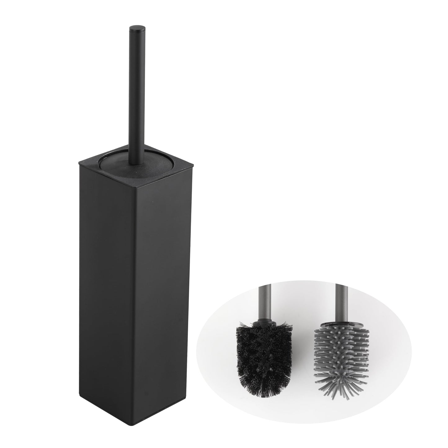 BVL Toilet Brush and Hoder Set Black Freestanding for Bathroom