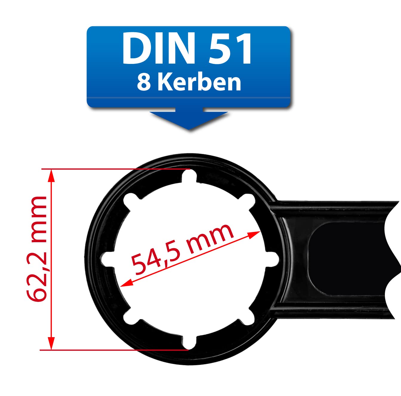 LABROTEC Canister Key, Black, Plastic, 20.0 liters, for Diesel, Gasoline, Alcohol, DIN 51 or 61 Lid