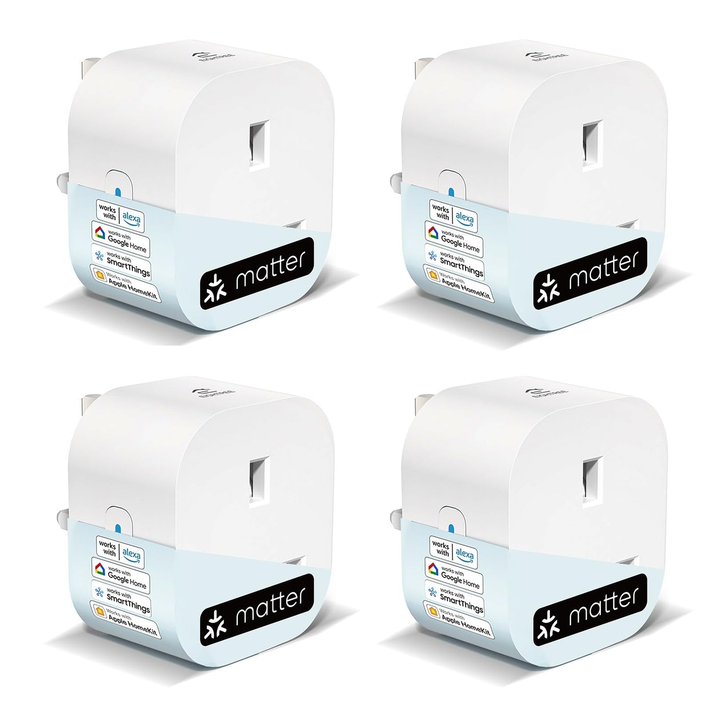 EIGHTREE Matter Smart Plug with Energy Monitoring, Mini WiFi Plug Works With Apple HomeKit, Alexa, Google Home, SmartThings, Remote Control, Timer &