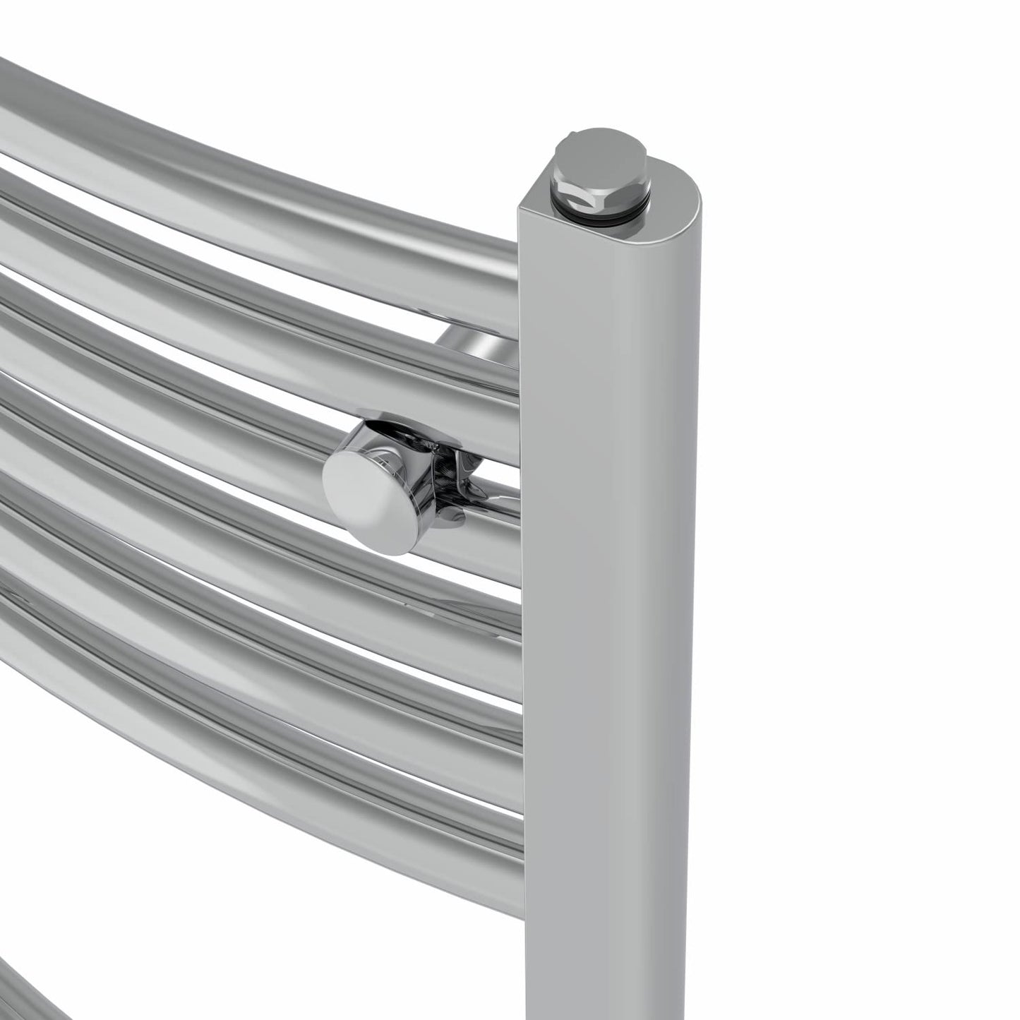 Warmehaus Modern Bathroom Heated Towel Rail 1800x400mm Curved Chrome