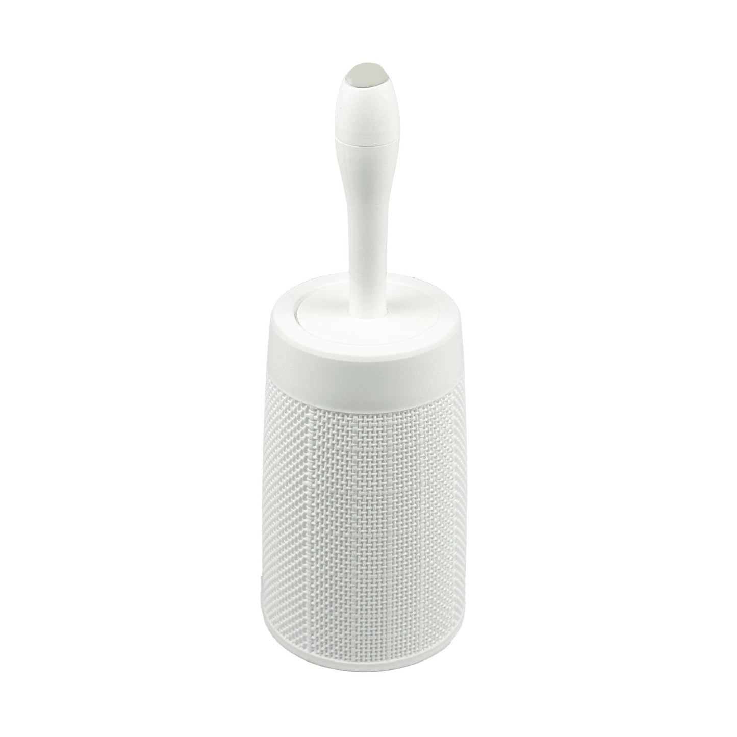 Addis Faux Hessian Round Plastic Toilet Brush Set with Internal Detergent Injection System, Clean White, One Size