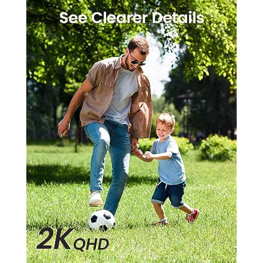 DEKCO 2K Security Camera Outdoor with Motion Tracking, Pan-Tilt 360° View, CCTV Camera, Sound-Lights Alarm, Home WiFi Camera, Color Night Vision (1-Pack)
