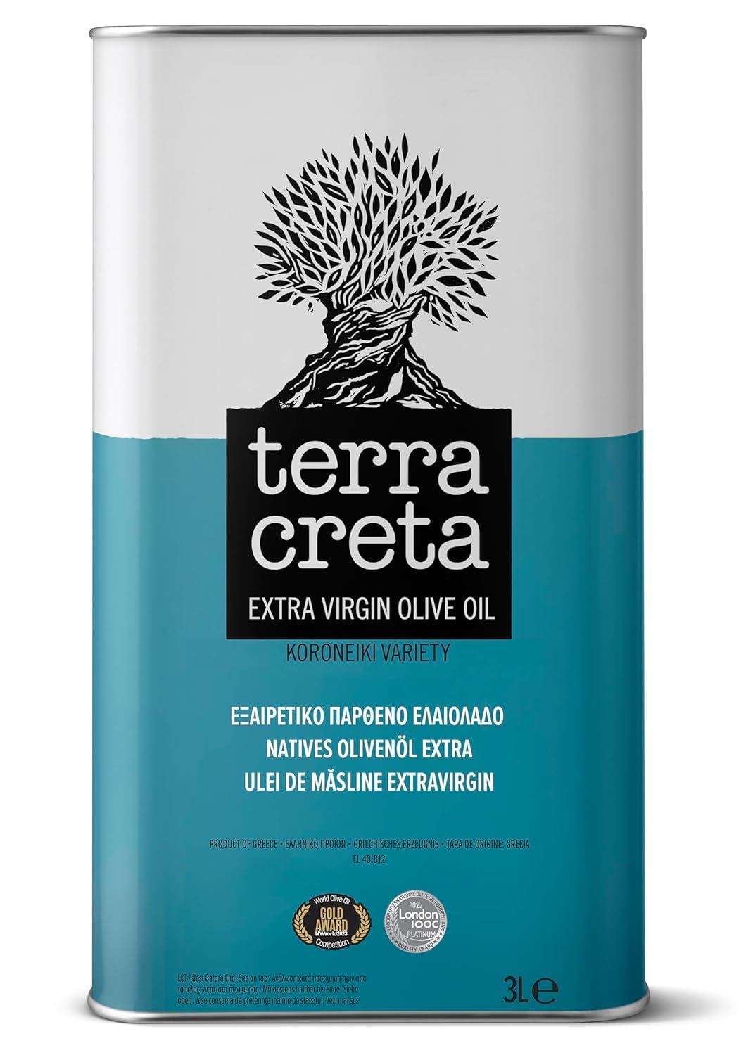 Terra Creta Extra Virgin Olive Oil, 3 Litre