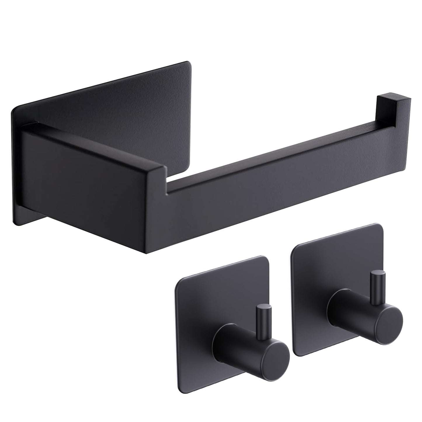 Aikzik Toilet Roll Holder Wall Mounted, Premium 304 Stainless Steel Toilet Paper Holder Self Adhesive and 2 Adhesive Hooks for Bathroom & Kitchen,