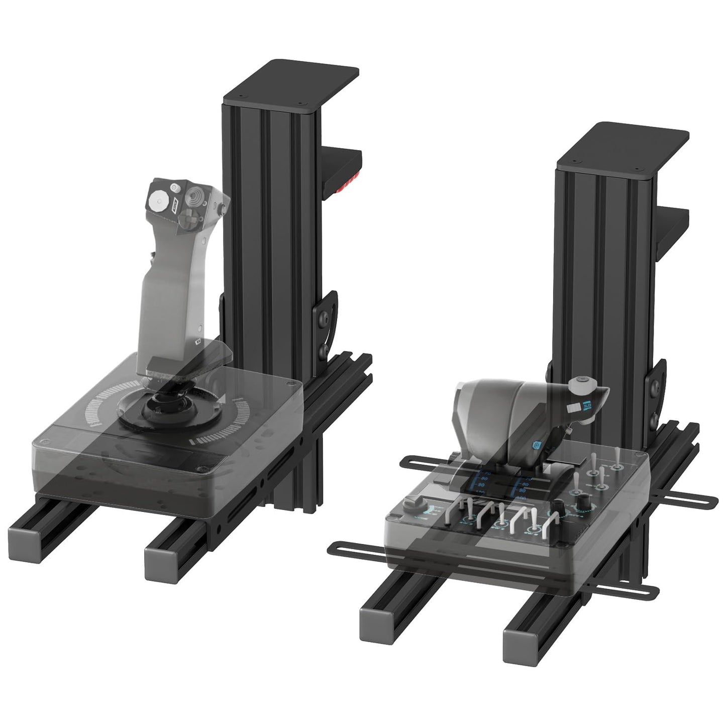 VELPAX 2 Pack Metal Desk Mount for Flight Sim Hotas,Compatible with X56/X52,and Other Hotas Controllers,Heavy Duty with All Installation Bolts &