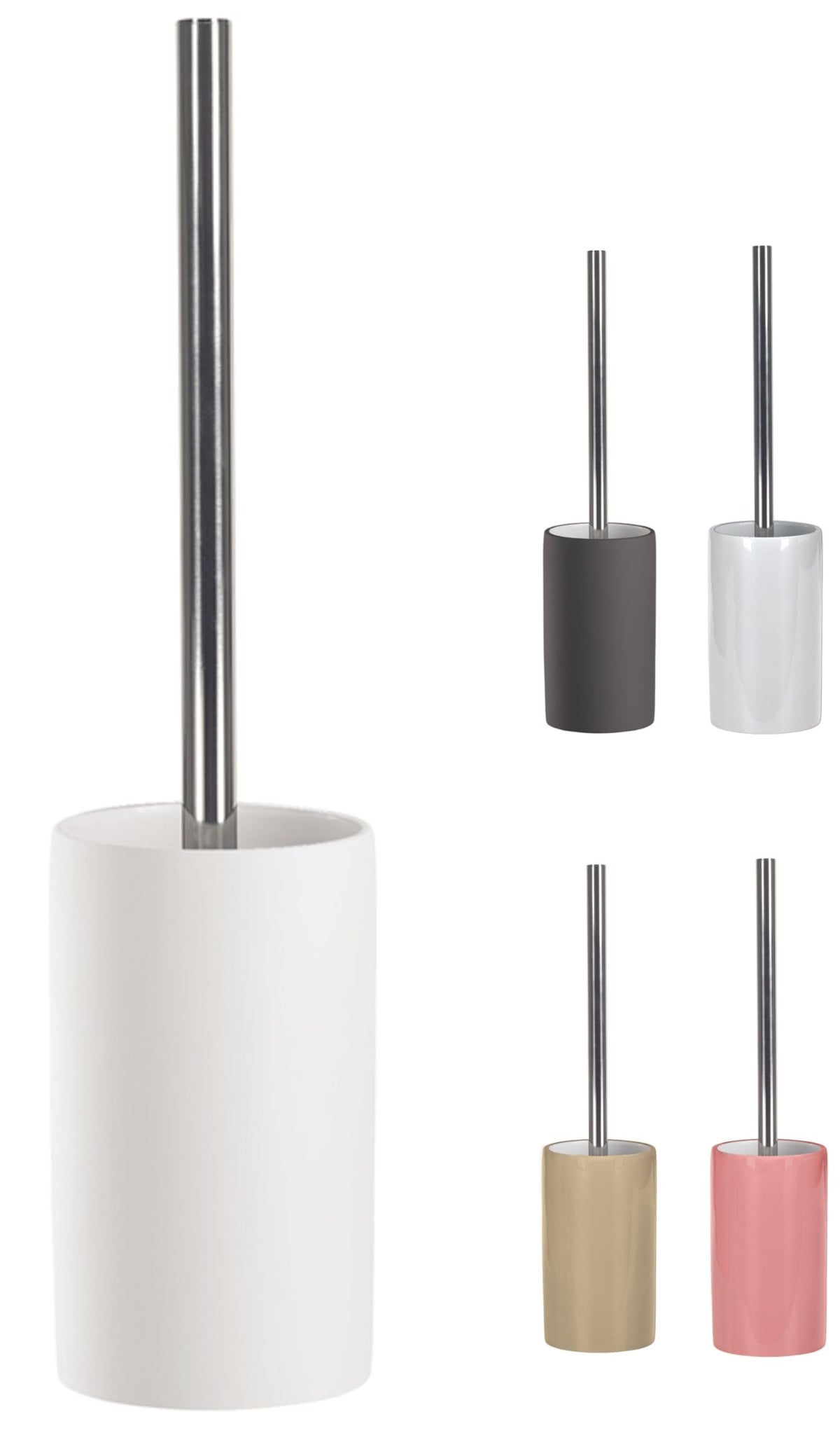 KW "Pure" Porcelain Toilet Brush and Holder (White)