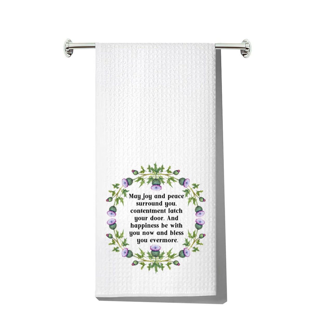 MYSOMY Scottish Thistle Kitchen Towel Scottish Blessing Towels Scottish Highlander Gifts Scotland Towel Scottish Blessing Gifts May joy UK