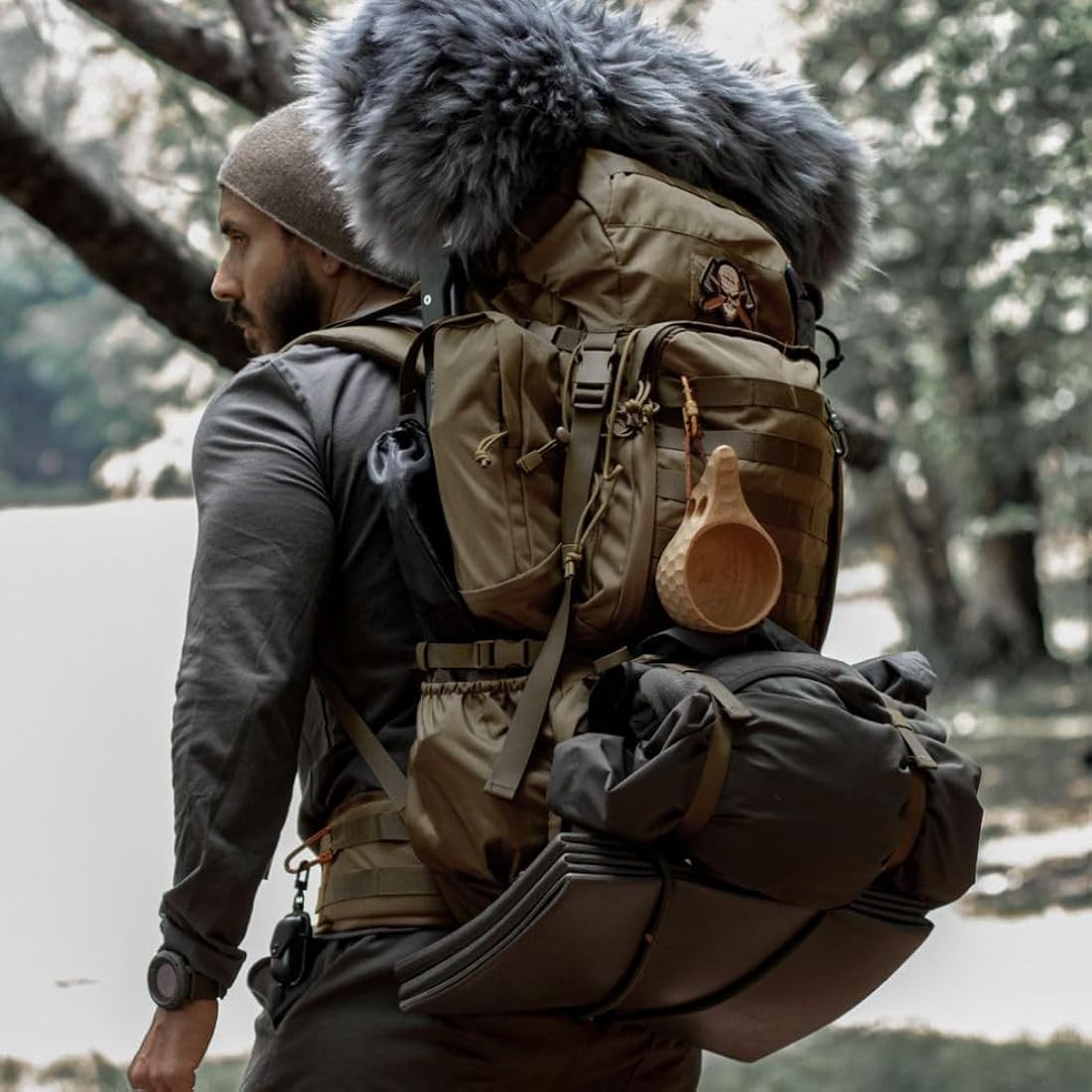 Mardingtop 60L Tactical backpack Military Rucksack MOLLE Camping and Hiking Backpack High Capacity with Rain Cover for Trekking Mountaineering Hunting Traveling