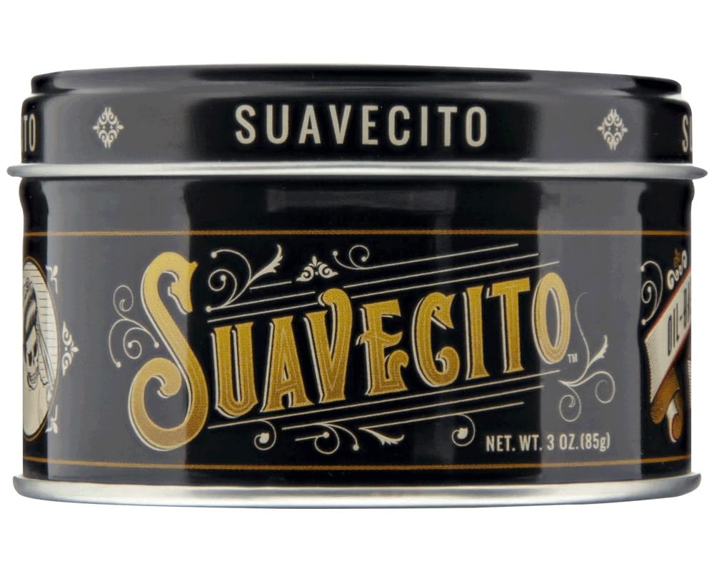 Suavecito Oil Based Pomade, Healthy Shine Long Lasting Hold, Medium Hold & Shine, Perfect For Any Hair Type, 3oz/85g
