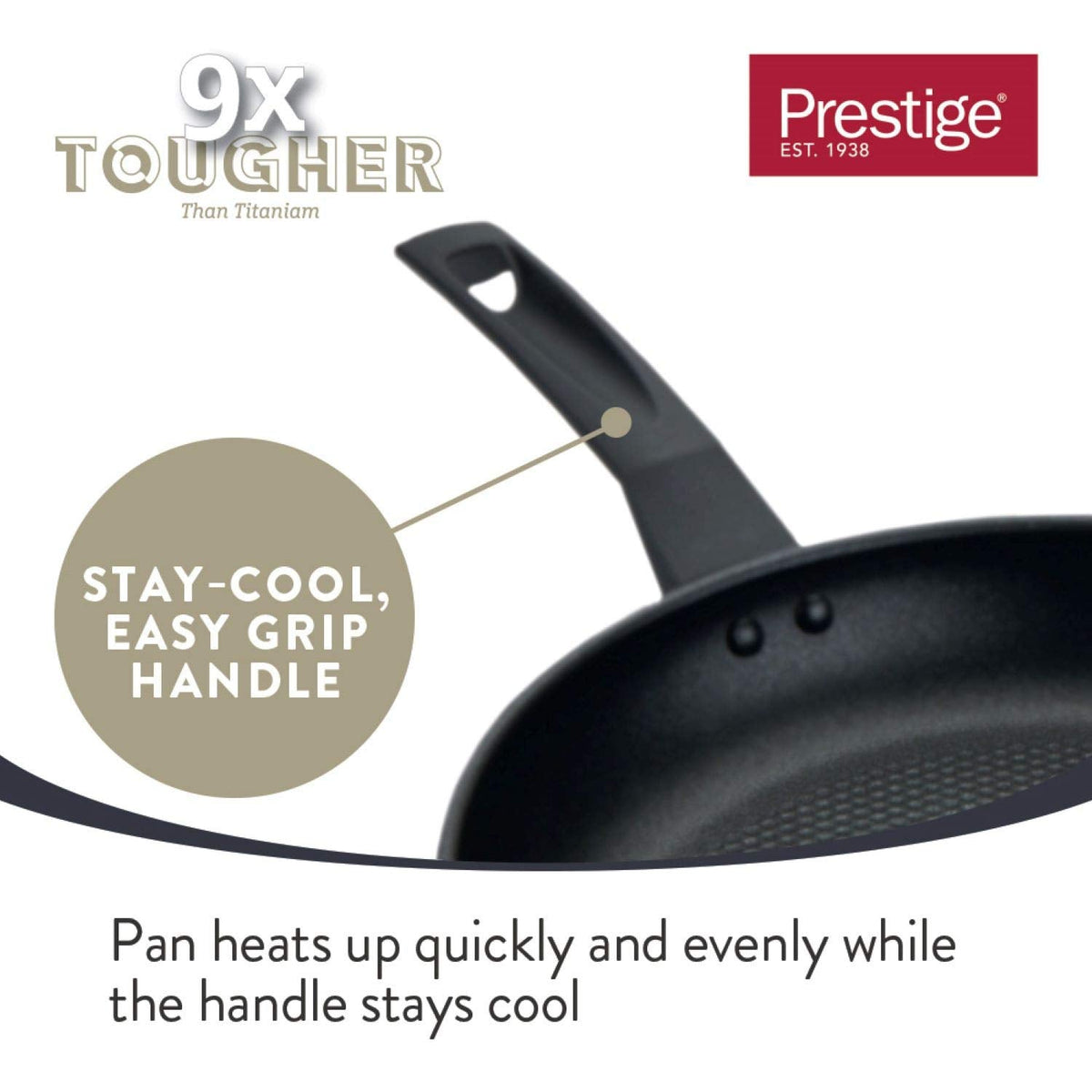 Prestige - 9x Tougher - 3 Piece Saucepan Set - Durable Cookware - Superior Dimpled Non-Stick - Induction Suitable - Dishwasher and Oven Safe - Glass