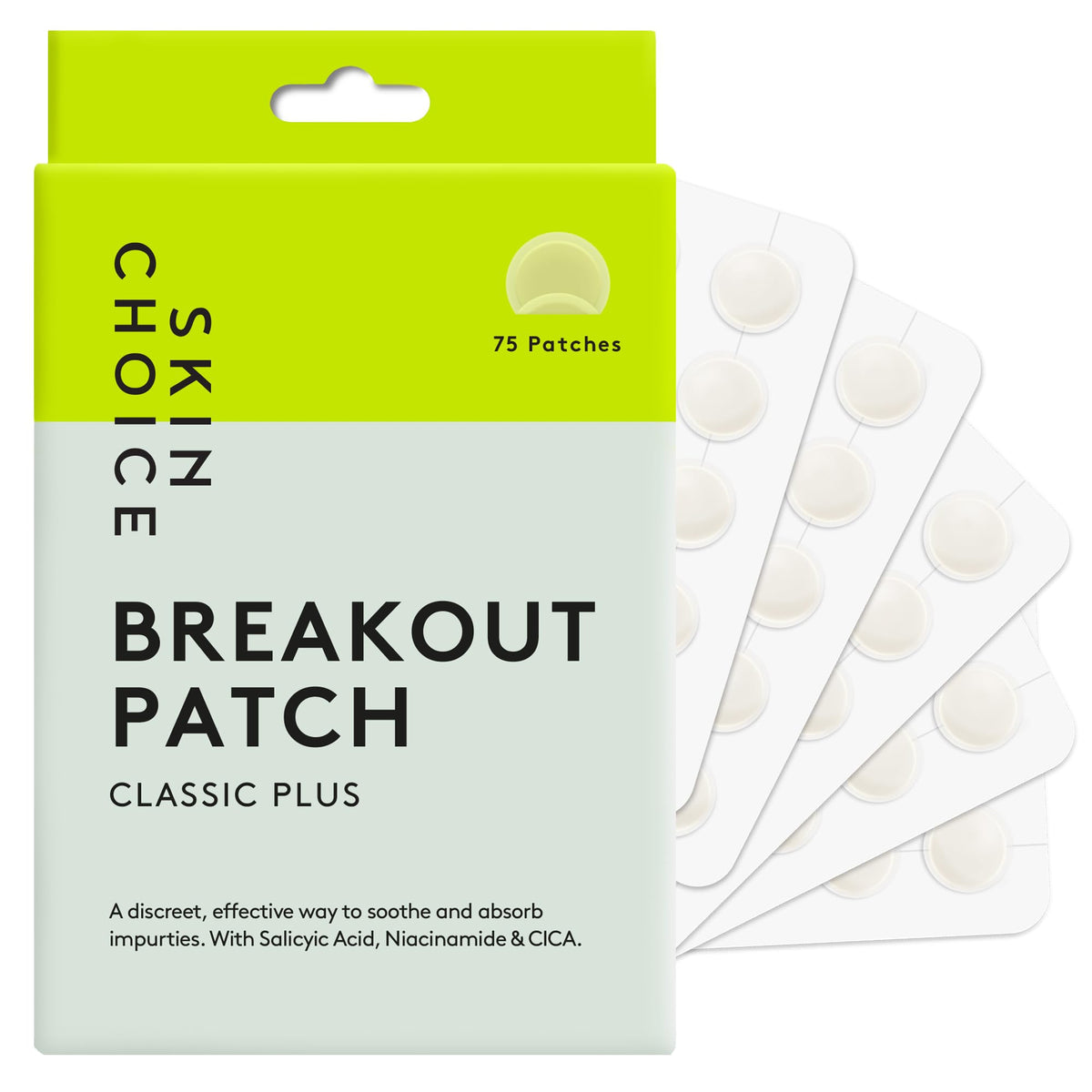 SKIN CHOICE Pimple Patches Salicylic Acid & Niacinamide Pack of 75 Breakout Spot Patches, Hydrocolloid Acne Patch, Spot Treatment Blemish Stickers