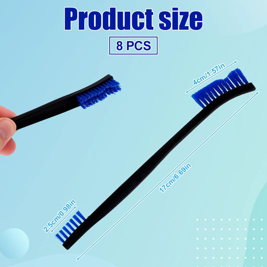 6pcs Double Ended Nylon Cleaning Brushes, Small Cleaning Brush Set Multifunctional Detail Crevice Cleaner Tool for Kitchen Jewelry Small Objects