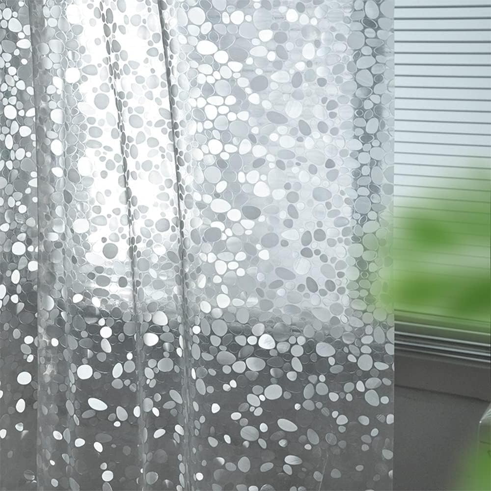 hjwanyin Shower Curtain, Long Shower Curtain Made of Mould PEVA, Stylish and Water Repellent Shower Liner for Bathroom (Cobblestone, 180 * 180cm)