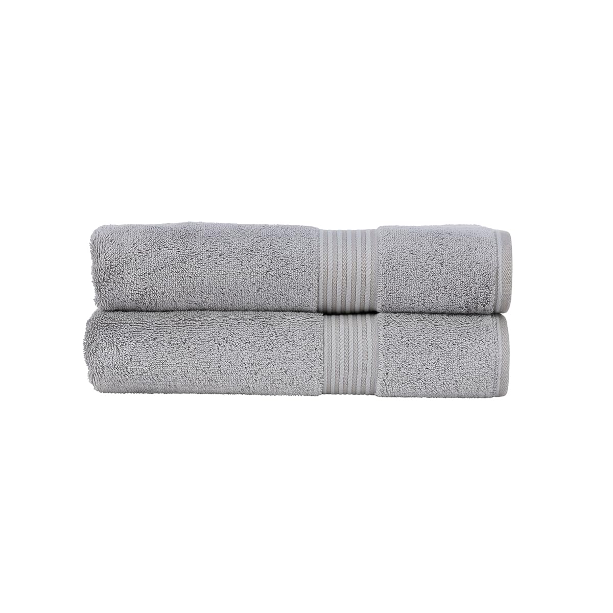 Christy Supreme Hygro 2 Bath Towels Set | Silver Grey | 100% Luxury Supima Cotton | Ultra Soft | Super Absorbent | 650GSM | Plush and Long Lasting