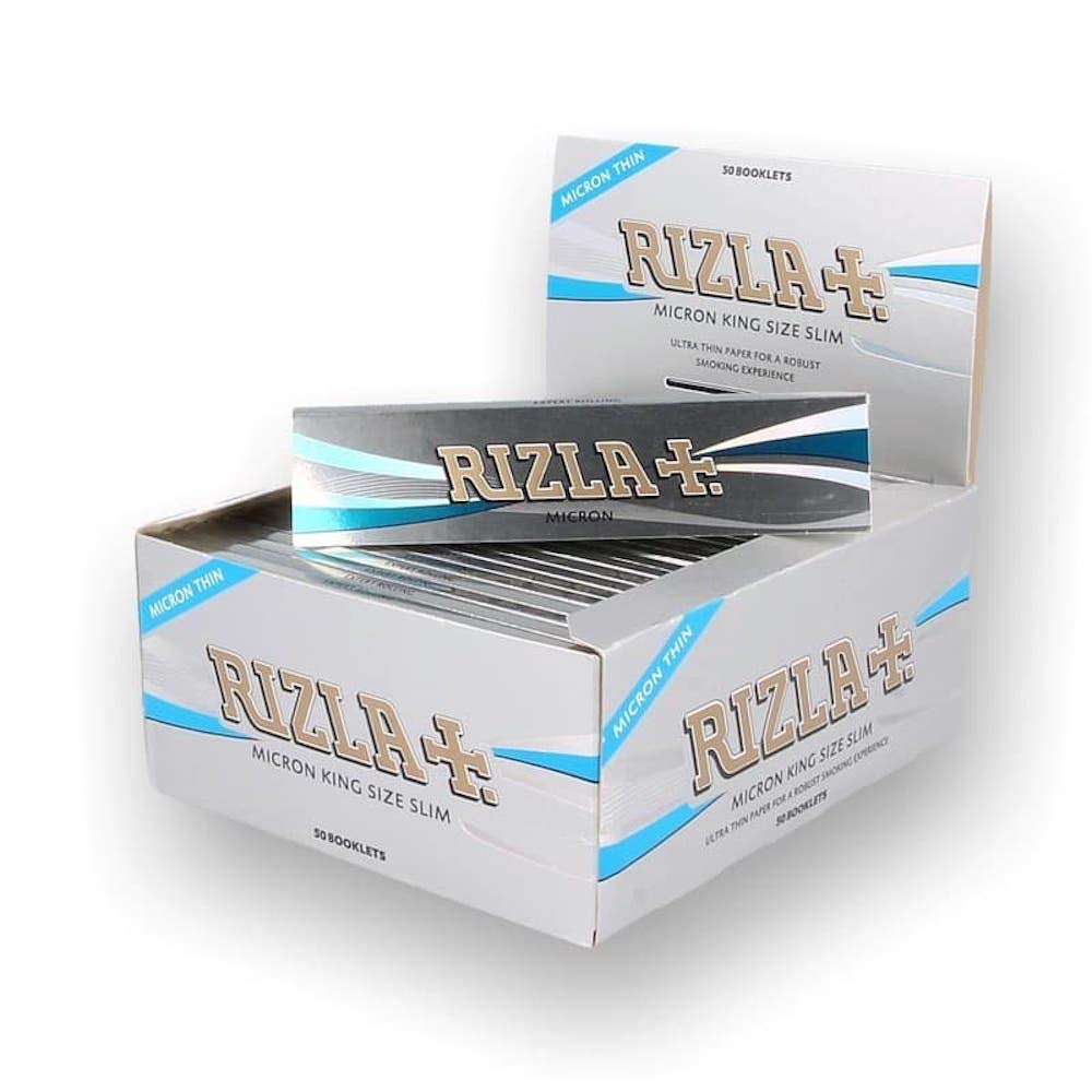 Rizla Micron King Size Slim Micron Thin Smoking Rolling Papers - 1 Box X 50 Booklets