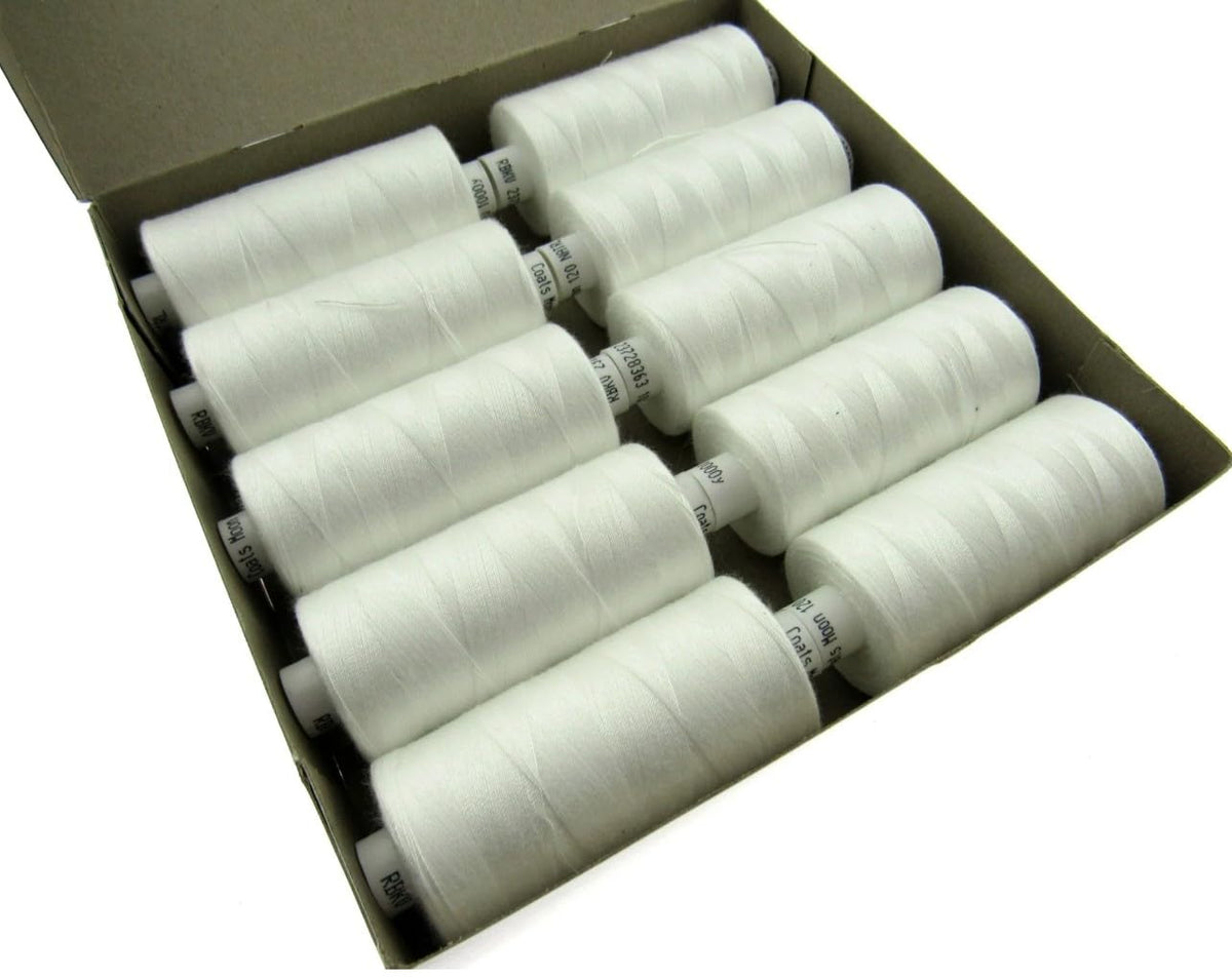 Polyester Moon Thread Sewing Thread - Black, White, Natural OR M0076-10 X 1000 Yard Pack - 120s by Coats Natural