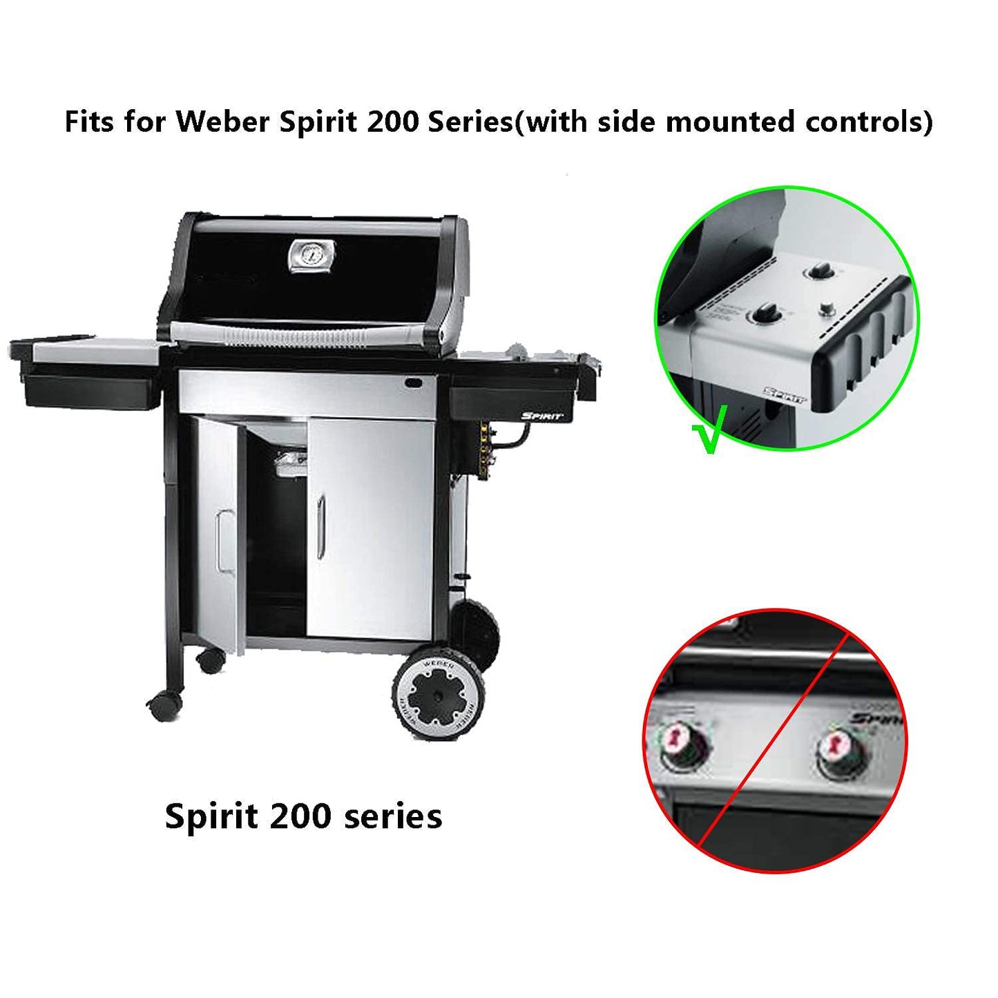 onlyfire BBQ Cover, Grill Covers Waterproof and Heavy Duty Barbecue Cover Fits Weber7139, Spirit 300 Series