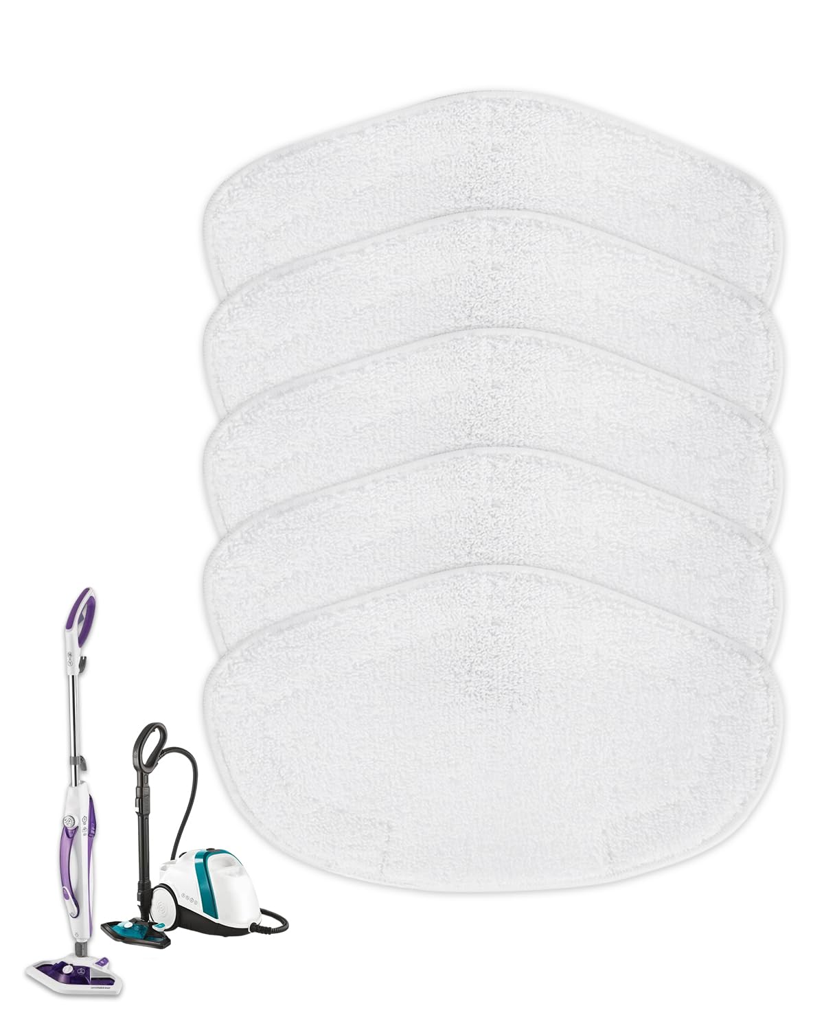 KEEPOW 5 Cloths Washable for Polti Vaporetto SV440_Double SV460, SV450, Reusable Steam Cleaner Pads for Polti Vaporetto Smart 100_B Mop Sockettes,