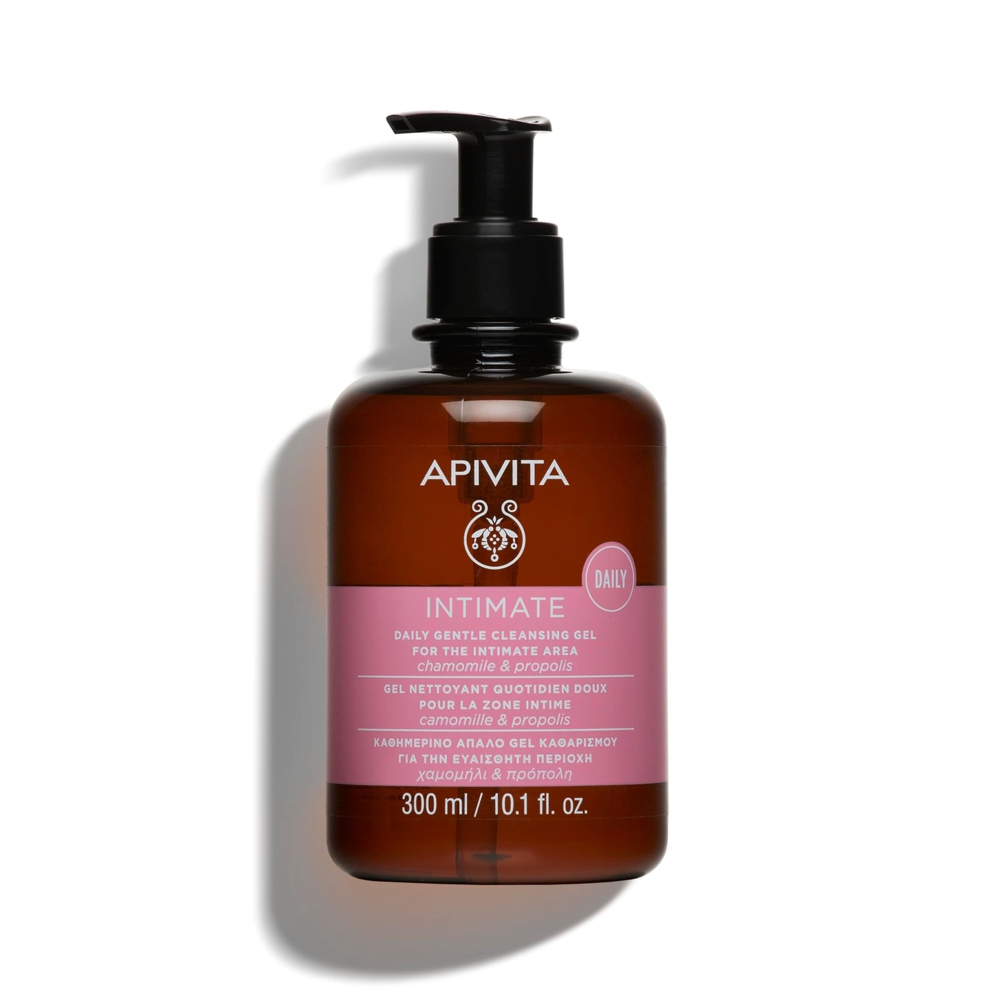 Apivita Intimate Gentle Daily Feminine Wash 300ml - Chamomile, Propolis and Aloe Vera Juice - Natural Sulfate Free, Ph-Balanced Cleanser, Gynecologist