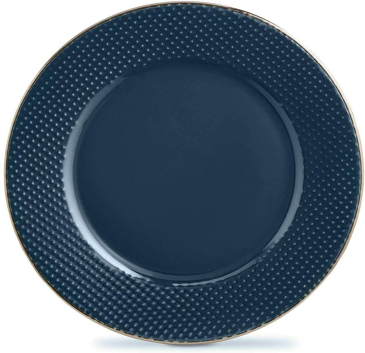 Tower T867002MNB Empire 16 Piece Dinnerware Set, Stoneware, Midnight Blue and Brass