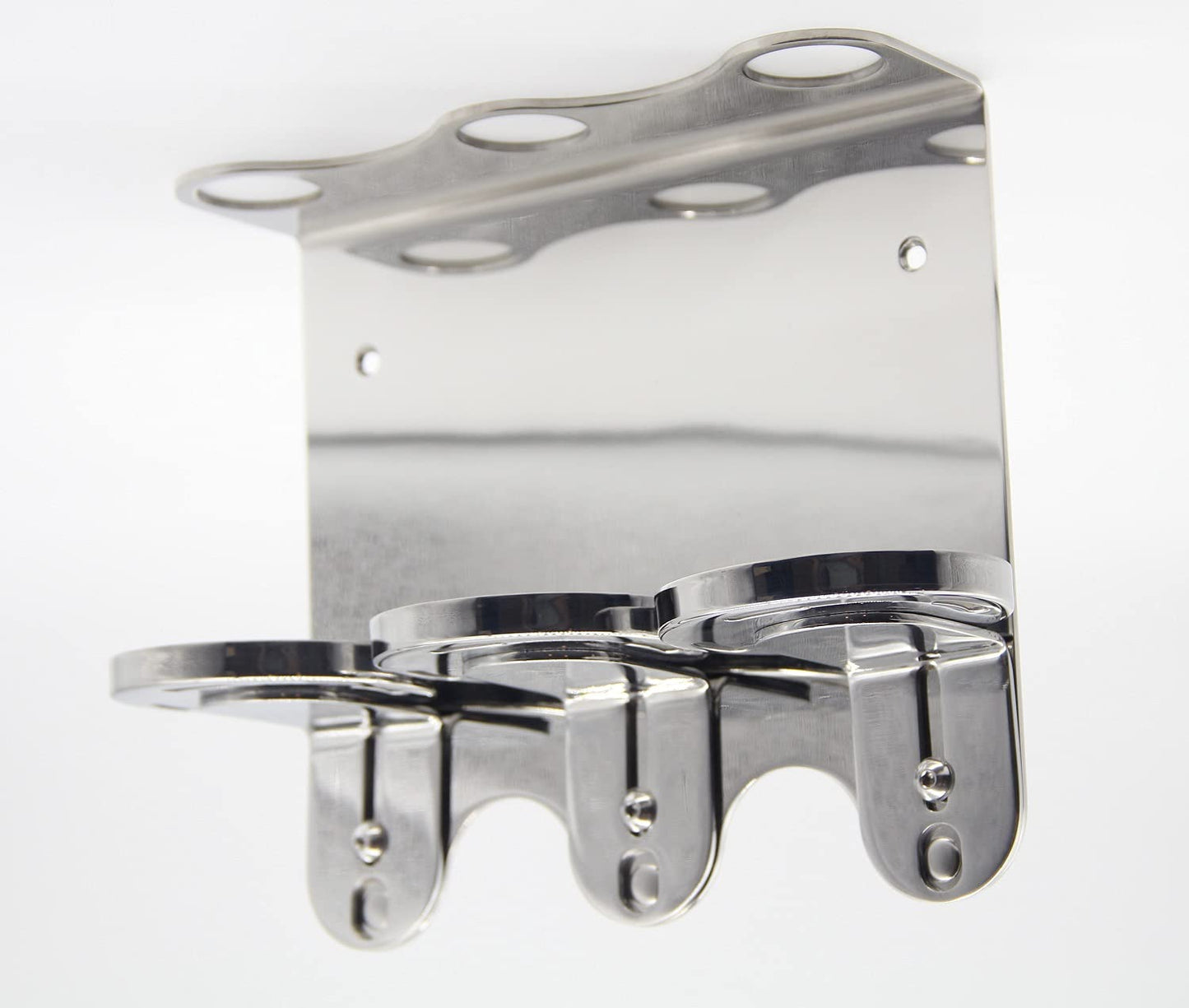 WALL MOUNT 500ML TRIPLE DISPENSER CHROME BOTTLE HOLDER