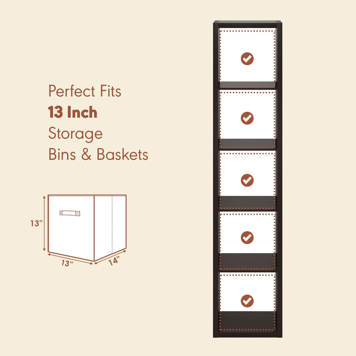 Furinno CUBICLE Record Player Stand with Vinyl Storage, 5-Cube 3 cm Extra Thick Vinyl Record Storage