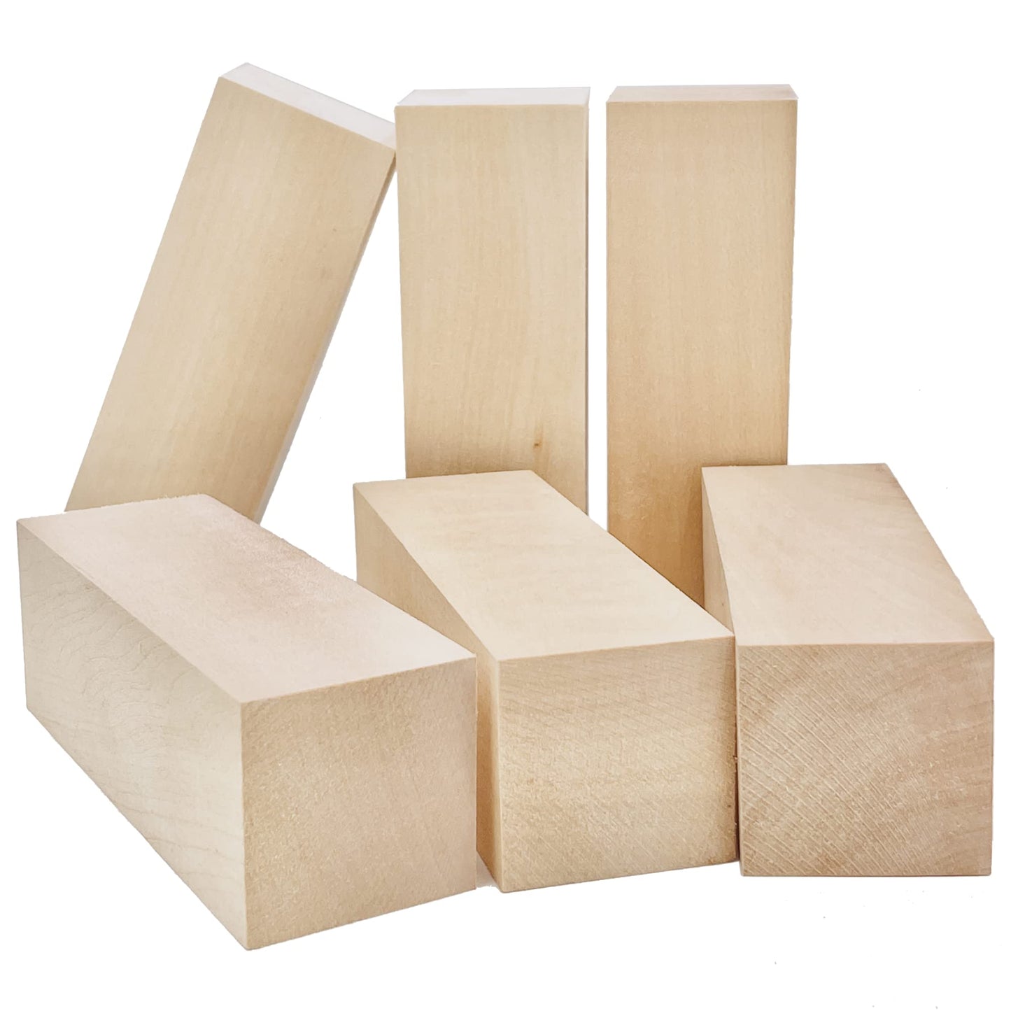 Thiecoc 6 Pcs 15x5x5 cm Basswood Carving Blocks Set for Wood Craft, Whittling