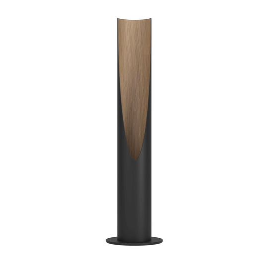 Eglo Table lamp Barbotto, Bedside lamp with indirect Light, Living Room Lighting Made of Black Metal and Wood in Oak, incl. GU10 Bulb, 40 cm, FSC