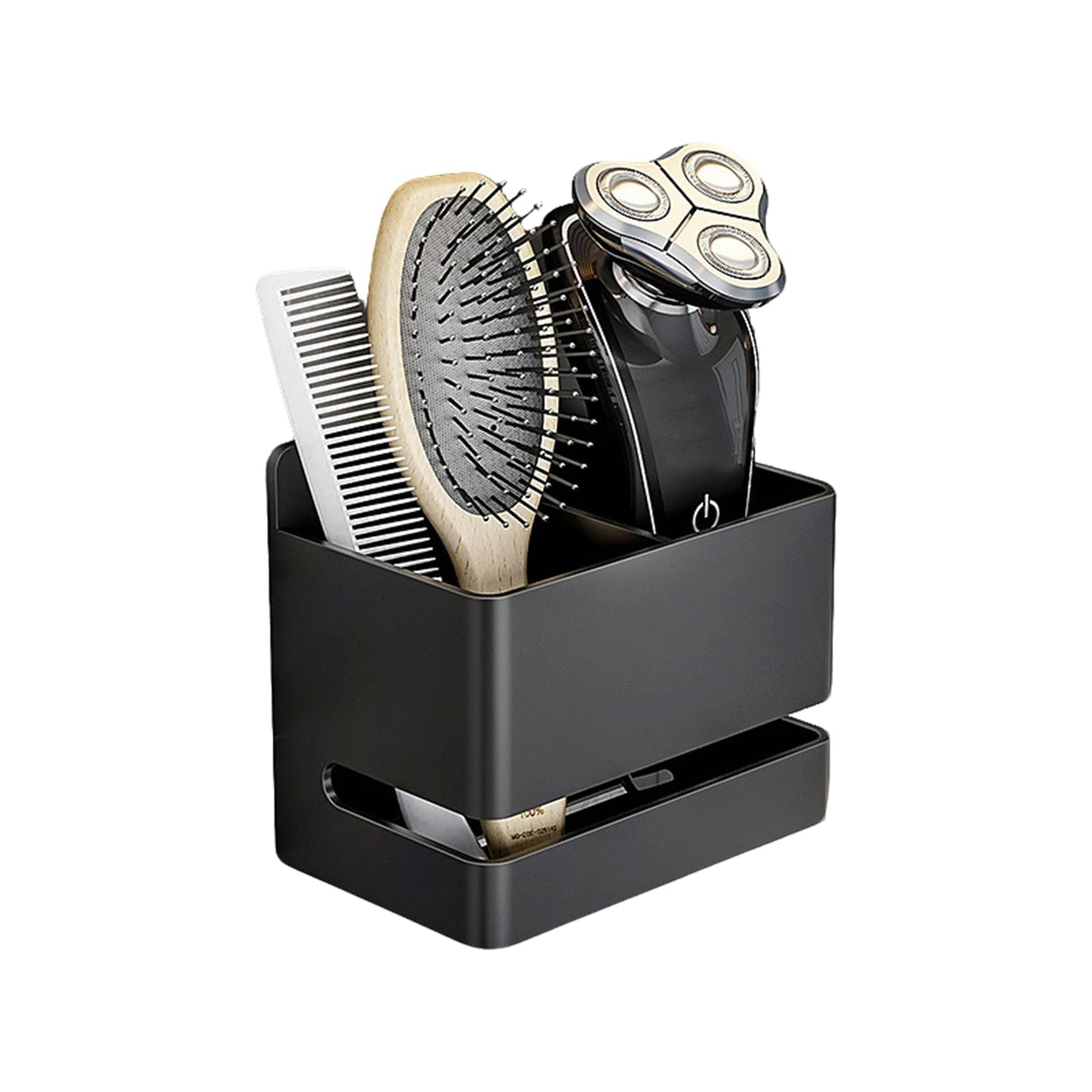 Aluminum Electric Toothbrush Holder Wall Mounted, Bathroom Double slot Shelf No Drilling Required Adhesive Hanging Bracket with Drain Holes Organizer