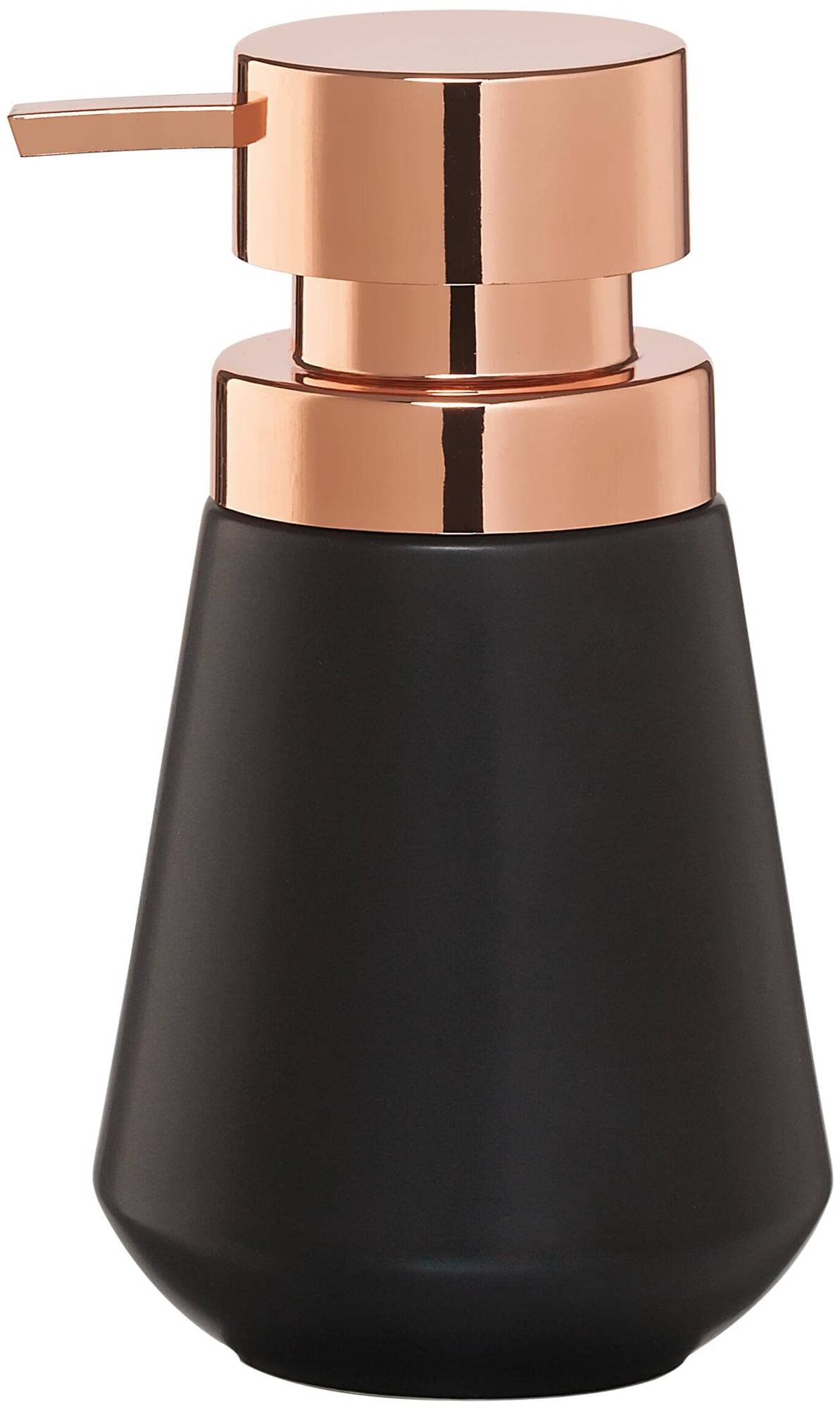 Sealskin Conical Soap Dispenser, Porcelain, Black, 10 x 16.5 x 10 cm