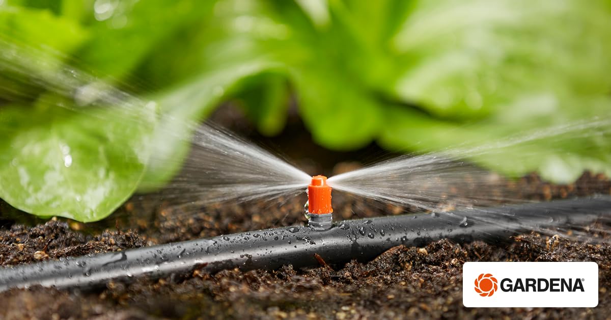GARDENA Starter Set crop rows M: Micro-Drip-irrigation System For saving, Water-saving irrigation Of row crops (13011-20)
