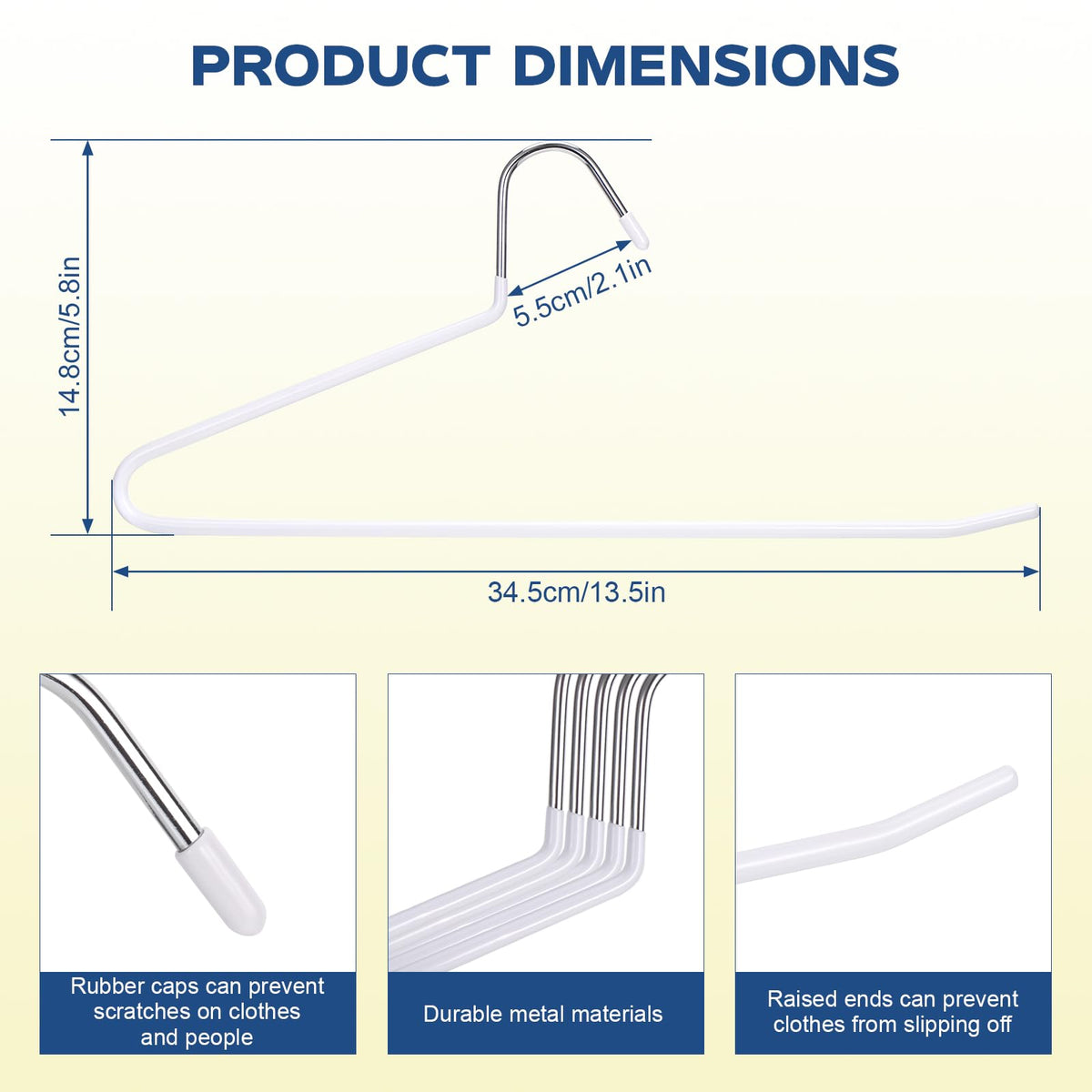 12 Pack Open-Ended Trouser Hanger, Metal Pants Hangers Space Saving Non-Slip Trouser Coat Hangers for Jeans, Slacks, Blanket, Skirt