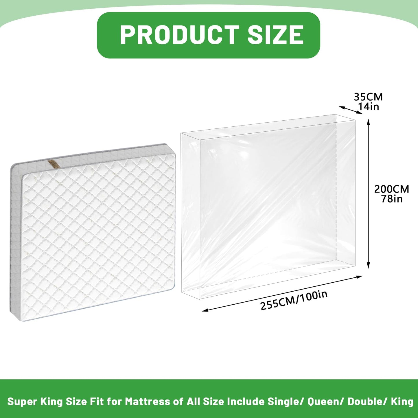 Dntorx Super King Mattress Bag for Moving, Mattress Cover for Moving