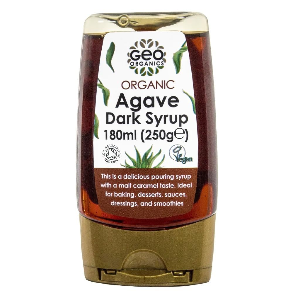 Geo Organics Dark Agave Syrup 250g (Pack of 3) | Organic Natural Sweetener for Dishes & Beverages | Mild Flavor | No Additives or Preservatives |