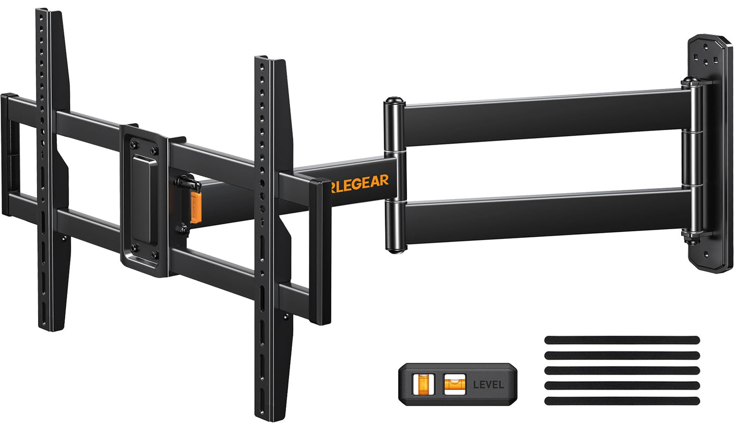 Perlegear TV Wall Bracket, Corner TV Bracket for 32-75 Inch TVs with 180? Rotatable, 822mm Long Reach Wall Mount with Swivel & Tilt, Max VESA 600 x