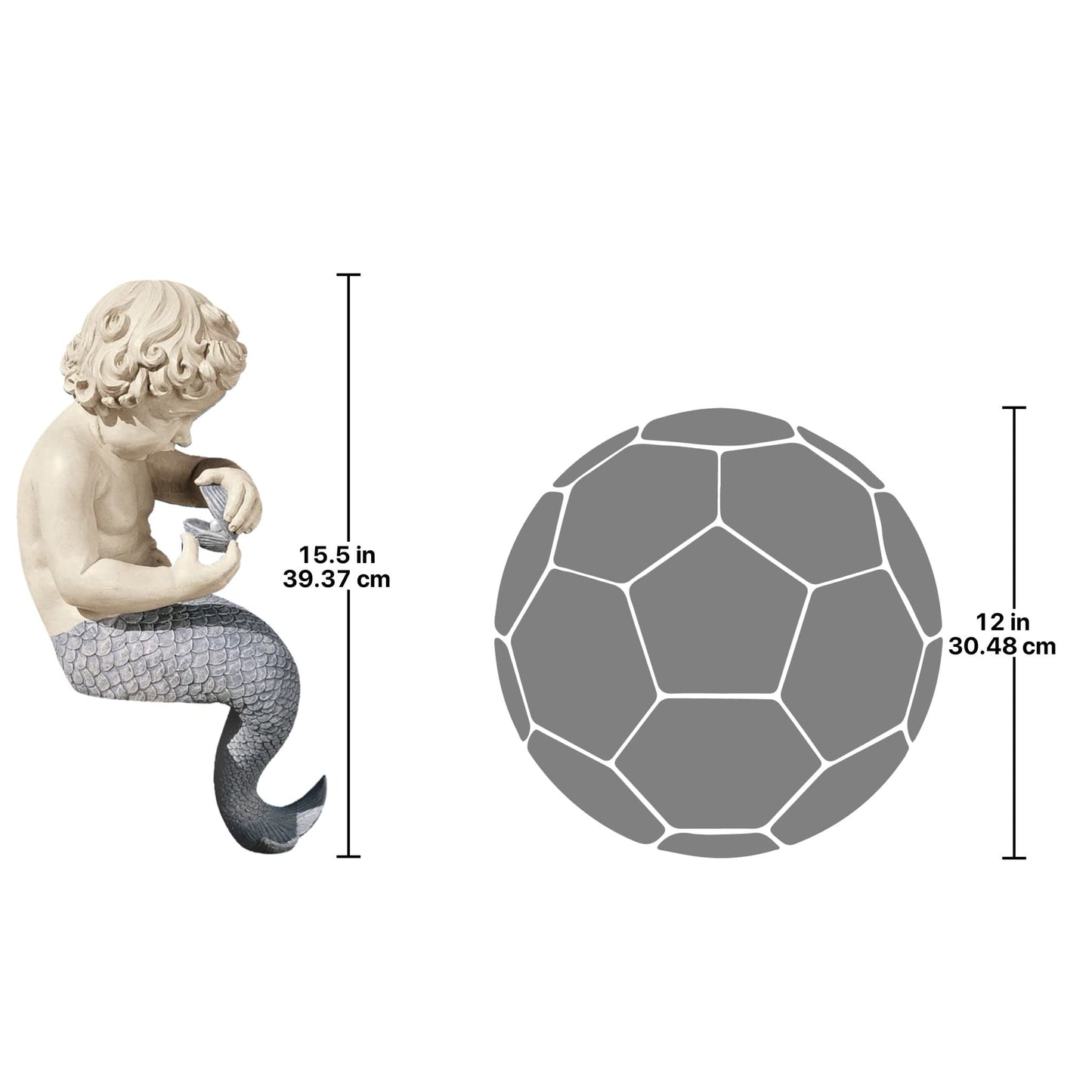 Design Toscano the Ocean's Little Treasures Sitting Sculpture, Grey