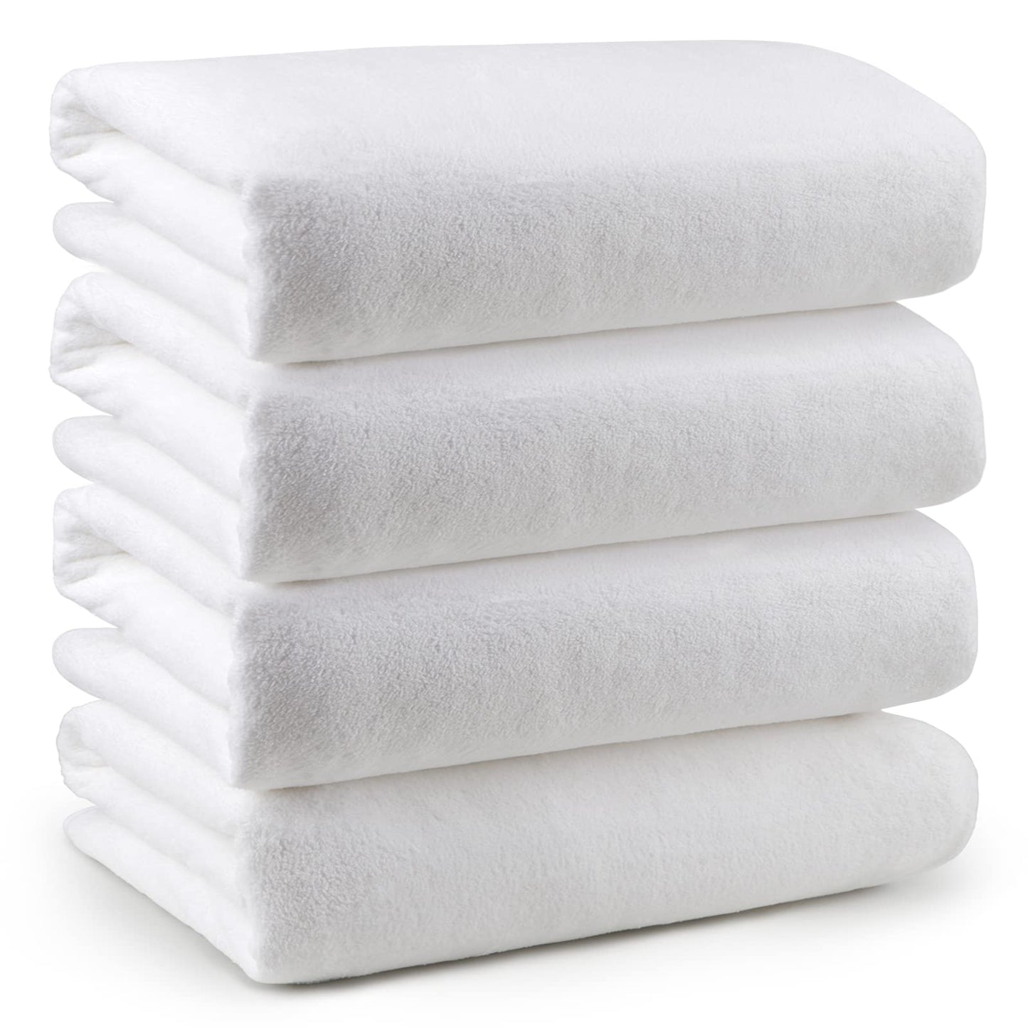Orighty Bath Towel Set Pack of 4(27?? x 54??) - Soft Feel White Bath Towel Sets, Highly Absorbent Microfibre Towels for Body, Quick Drying, Microfibre