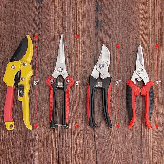 KOTTO Garden Secateur, Stainless Steel Pruning Shear, Professional Heavy Duty Tool Scissor for Plants, Hedges, and Flowers