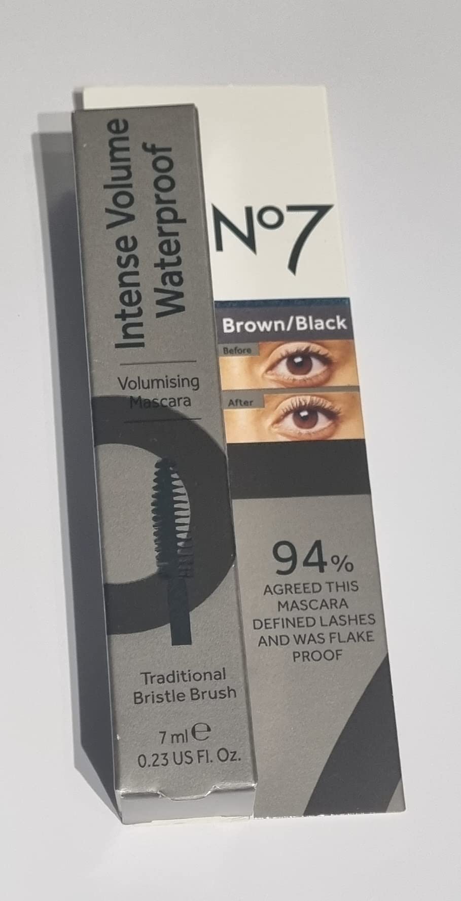 Boots No7 Intense Volume Waterproof - Brown/Black 7ml pack of 1 - updated packaging