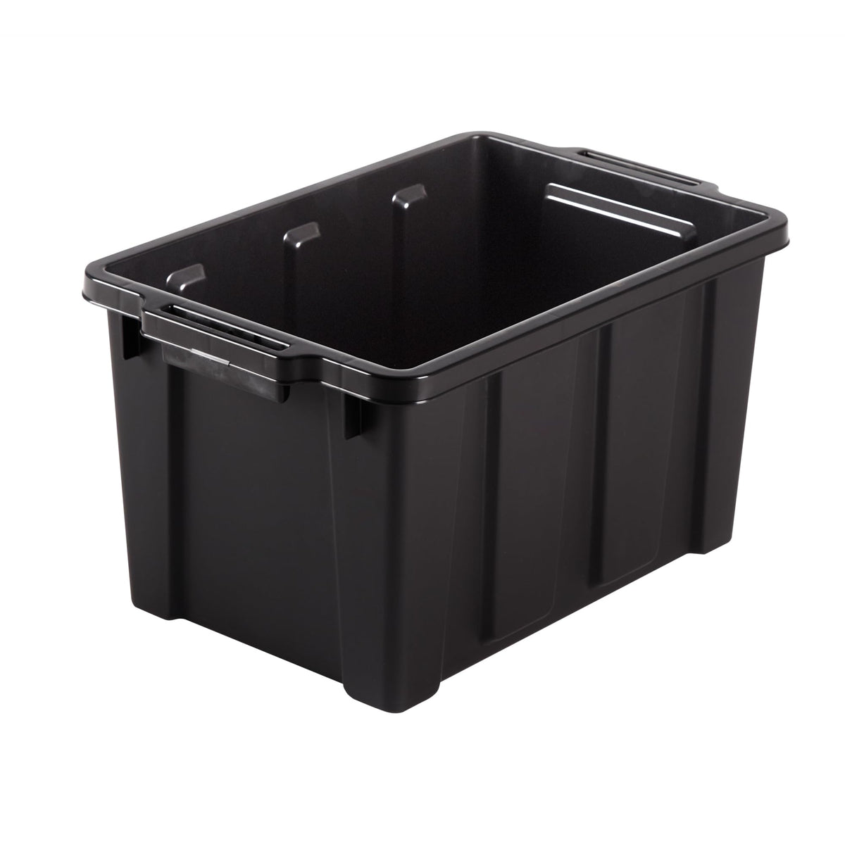 Iris Ohyama, Garage Storage Boxes, Plastic Storage Box with Lids, Closing Clips, 21L/4Pack, BPA Free, Red Lid, W44.5 x D29 x H25cm, DDSKT-210