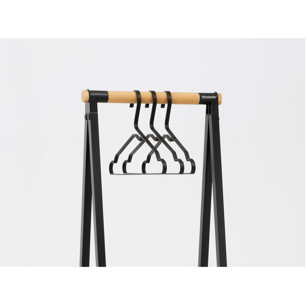 Brabantia - Linn Clothes Rack, Compact - Free Standing Clothing Rail - Clothes Storage - Hang, Air, or Dry Clothes - Sturdy Steel Frame & Bamboo Rod